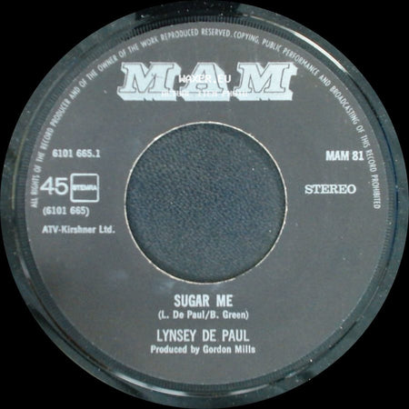 Lynsey De Paul - Storm In A Teacup / Sugar Me side B