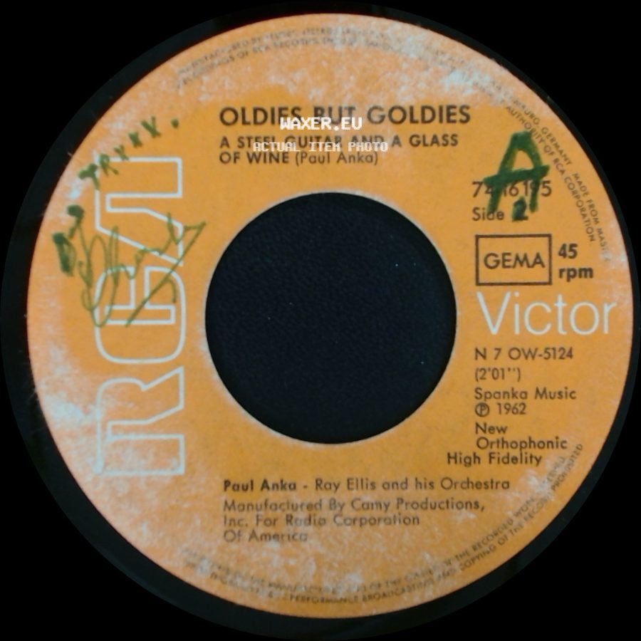 Paul Anka / Oldies But Goldies - A Steel Guitar And A Glass Of Wine / Love Me Warm And Tender side A
