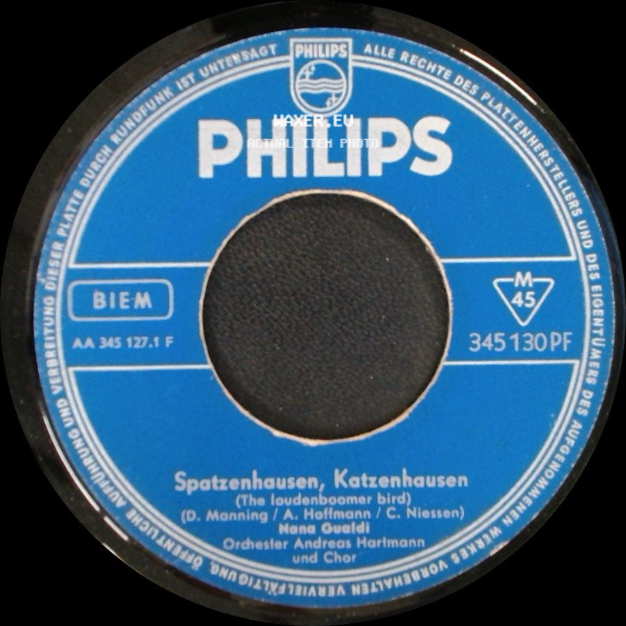 Nana Gualdi - Mein Herz Träumt Oft (Tunnel Of Love) / Spatzenhausen, Katzenhausen (The Loudenboomer Bird) side B