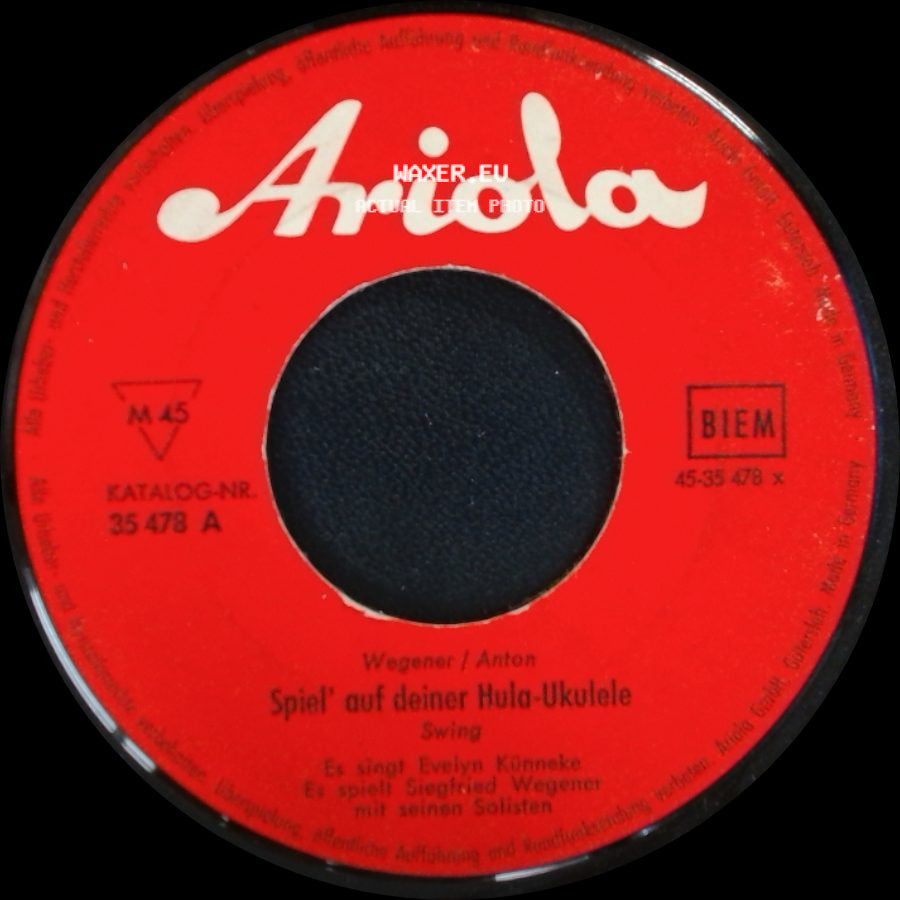 Wegener / Anton - Spiel' Auf Deiner Hula-Ukulele / Rote Blume Von Hawaii side A