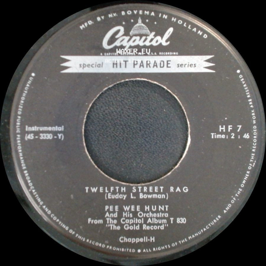 Pee Wee Hunt And His Orchestra - Twelfth Street Rag / Ohi side A