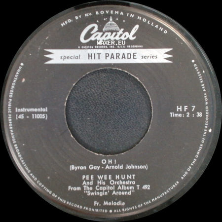 Pee Wee Hunt And His Orchestra - Twelfth Street Rag / Ohi side B