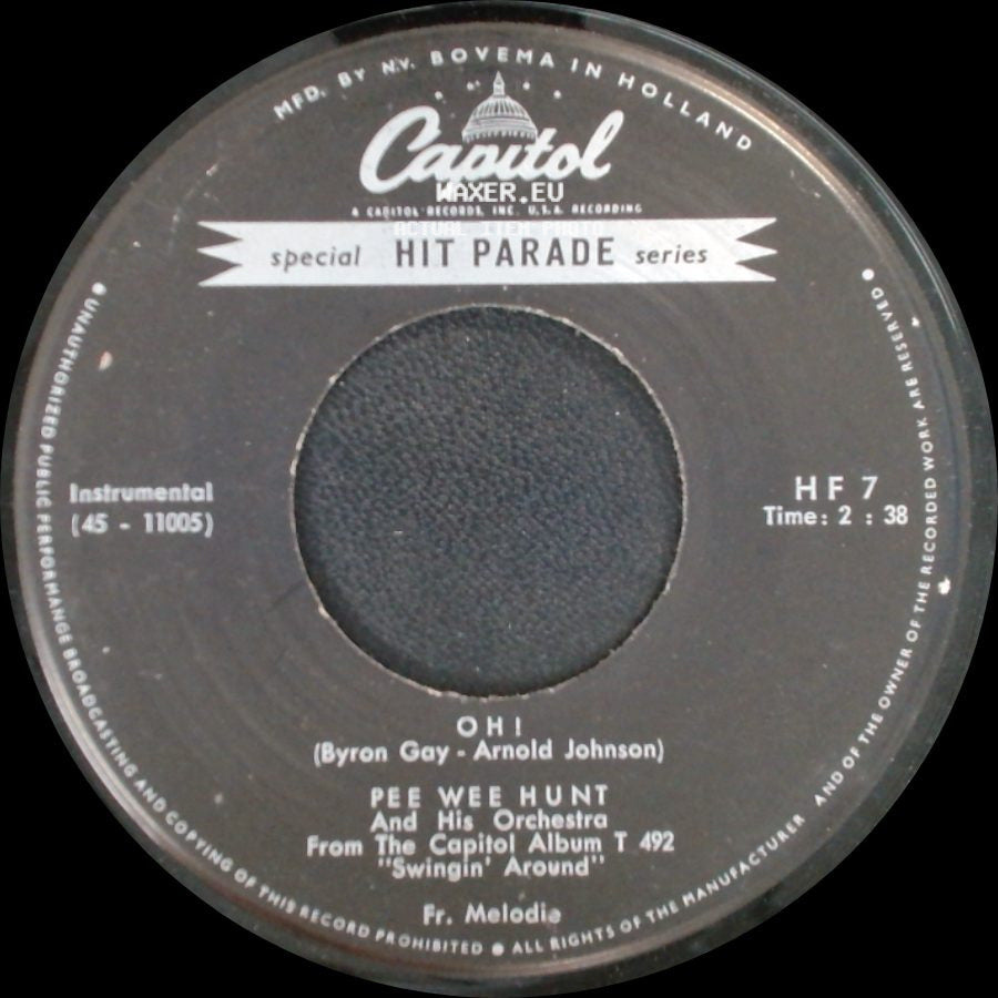 Pee Wee Hunt And His Orchestra - Twelfth Street Rag / Ohi side B