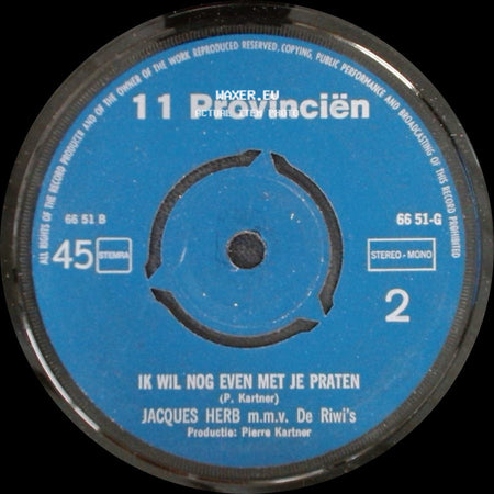 Jacques Herb M.M.V. De Riwi's - Ik Wil Nog Even Met Je Praten / Manuela side A