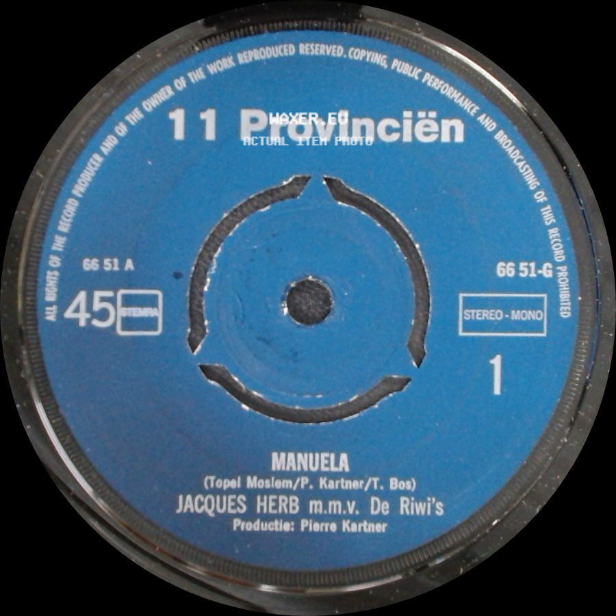 Jacques Herb M.M.V. De Riwi's - Ik Wil Nog Even Met Je Praten / Manuela side B