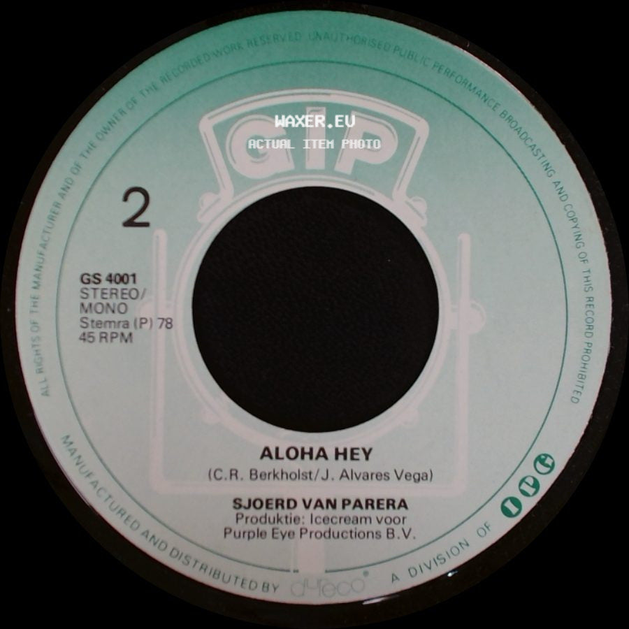 Sjoerd Van Parera - Aloha Hey / Berendbotje side A