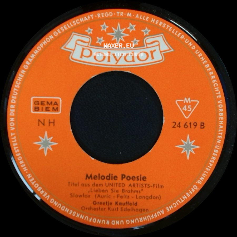 Greetje Kauffeld - Melodie Poesie / Leider Nur Eine Schlechte Kopie side A