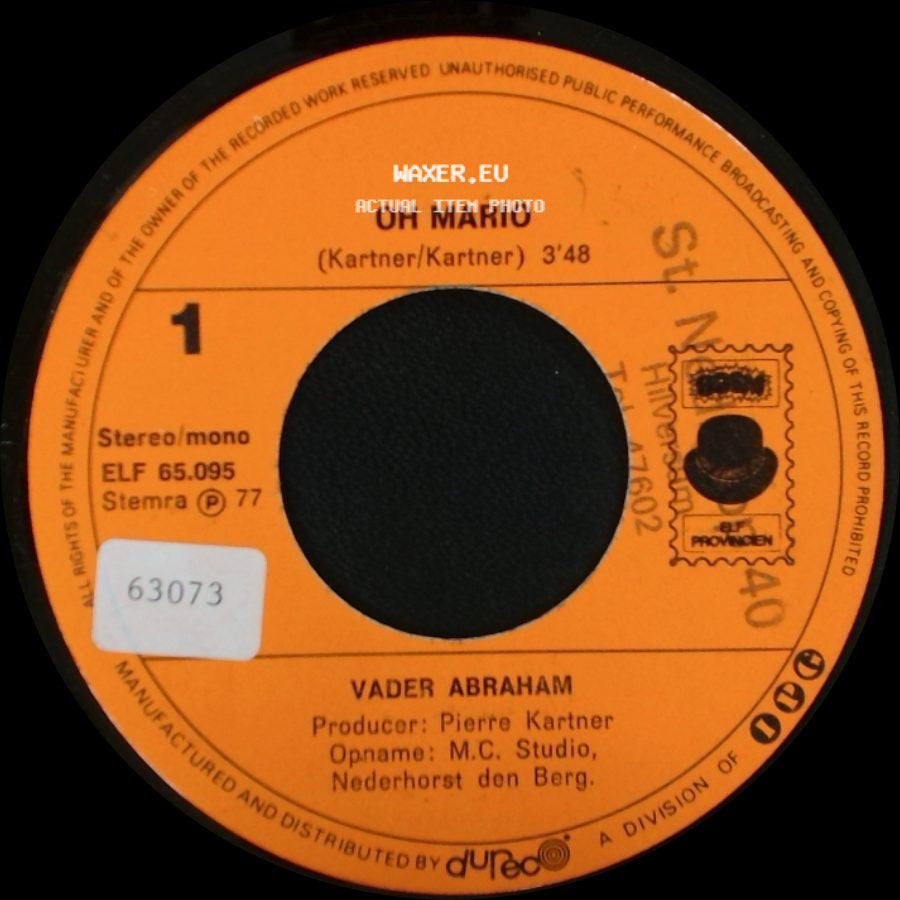 Vader Abraham - Een Oude Man / Oh Mario side B