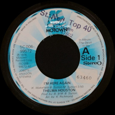 Thelma Houston - I'm Here Again / Sharing Something Perfect Between Ourselves side A
