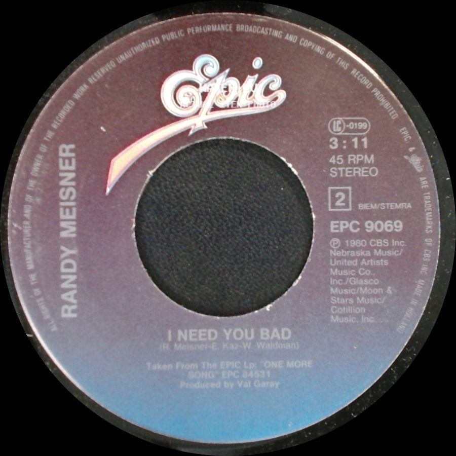 Randy Meisner - I Need You Bad / Deep Inside My Heart side A
