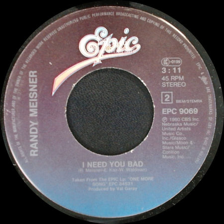 Randy Meisner - I Need You Bad / Deep Inside My Heart side A
