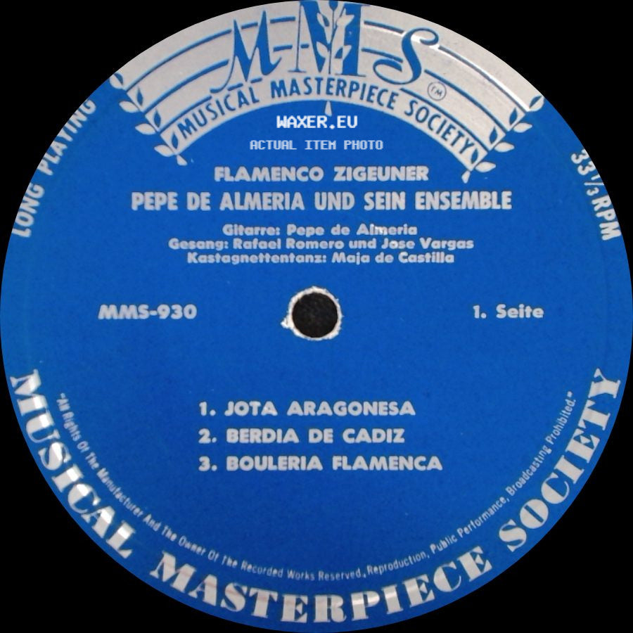Pepe De Almeria Und Sein Ensemble - Flamenco Zigeuner / Flamenco Zigeuner side B