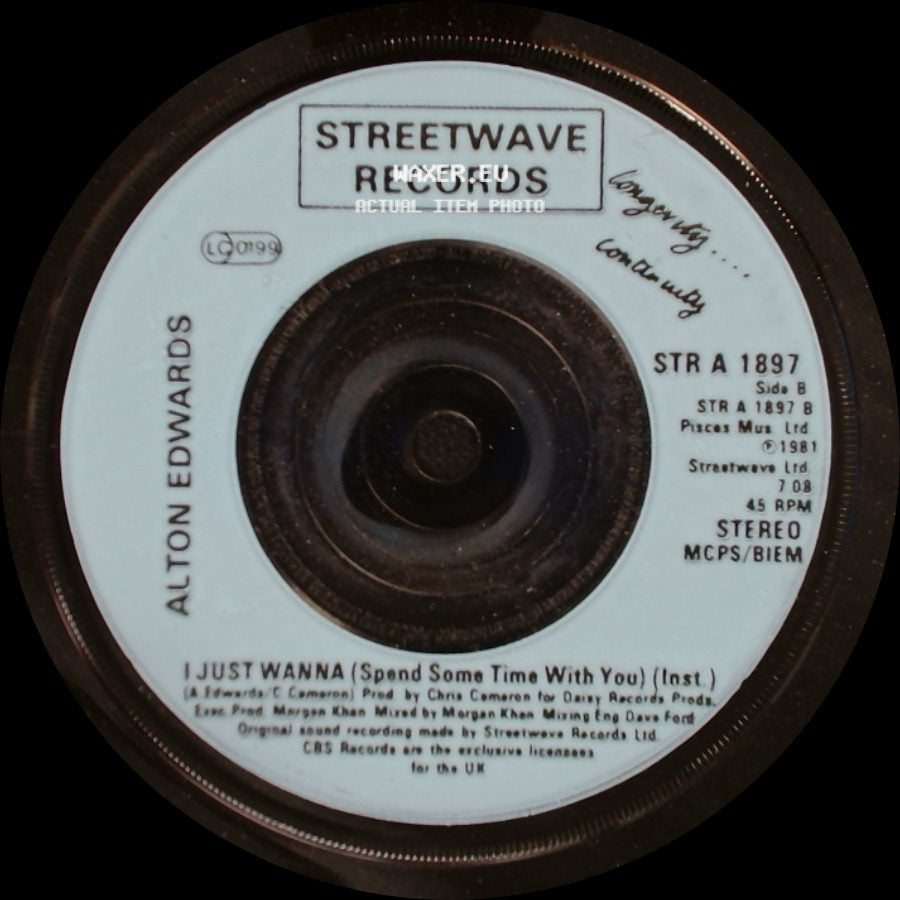 Alton Edwards - I Just Wanna (Spend Some Time With You) / I Just Wanna (Spend Some Time With You) (Inst.) side B