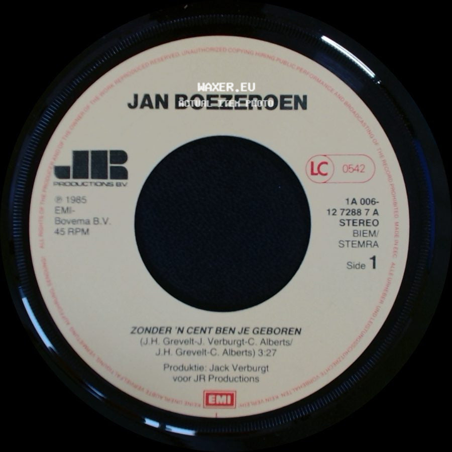 Jan Boezeroen - Zonder 'n Cent Ben Je Geboren / Tante Mathilde side A