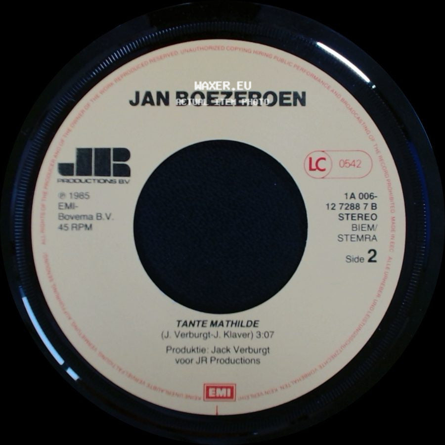 Jan Boezeroen - Zonder 'n Cent Ben Je Geboren / Tante Mathilde side B