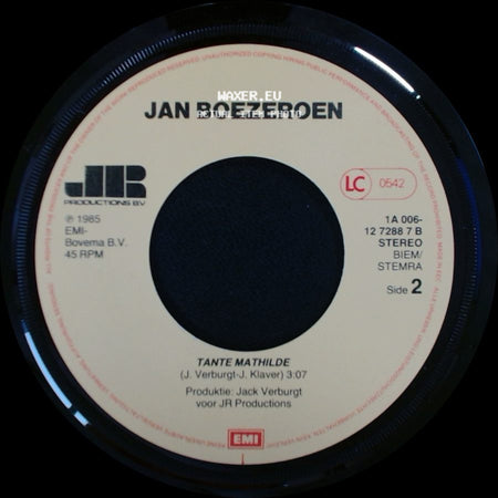 Jan Boezeroen - Zonder 'n Cent Ben Je Geboren / Tante Mathilde side B