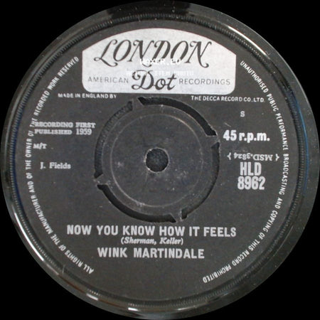 Wink Martindale - Deck Of Cards / Now You Know How It Feels side B