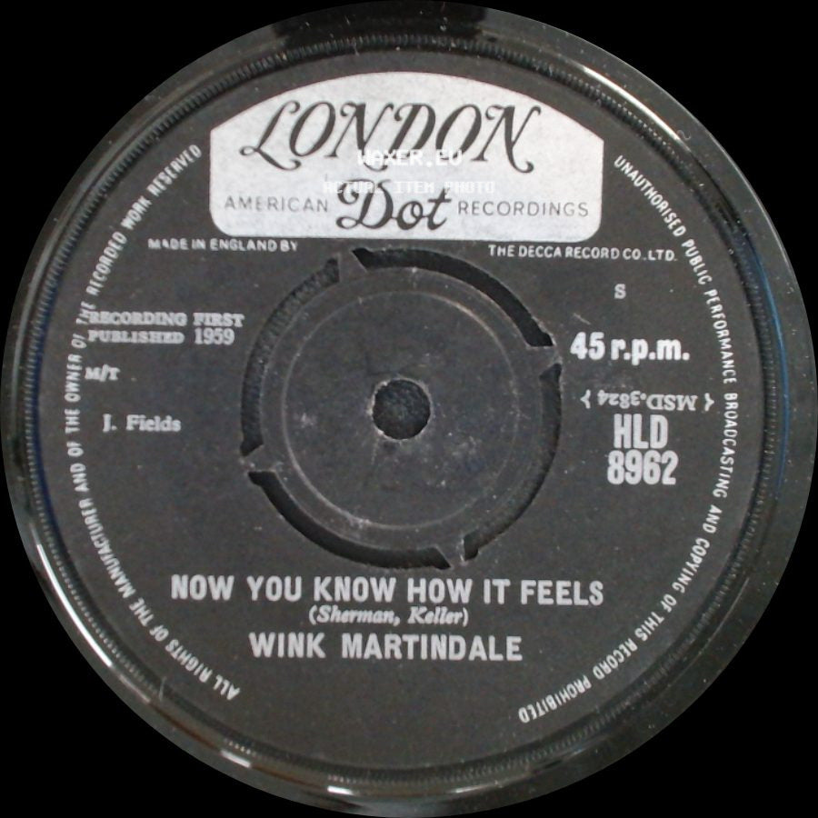 Wink Martindale - Deck Of Cards / Now You Know How It Feels side B
