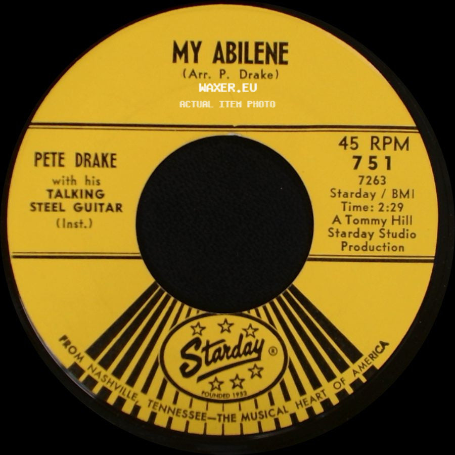 Pete Drake / Pete Drake With His Talking Steel Guitar - Y'all Come / My Abilene side B