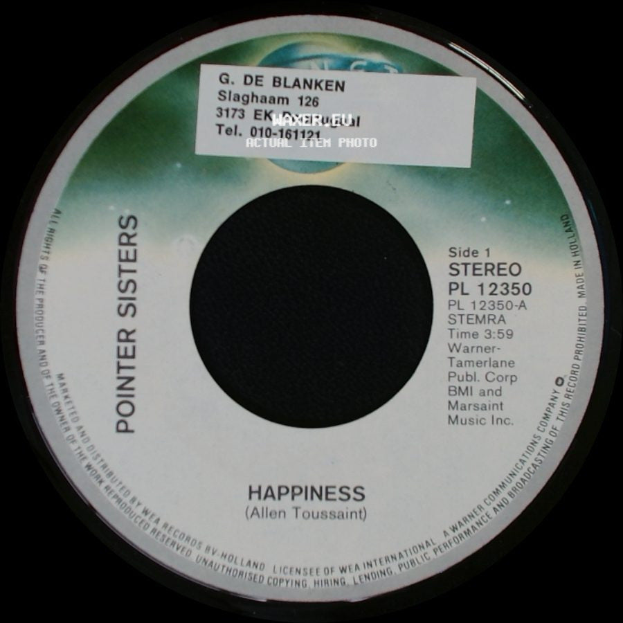Pointer Sisters - Happiness / Lay It On The Line side A