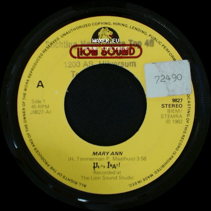 Unknown Artist - Mary Ann / Tomorrow side A