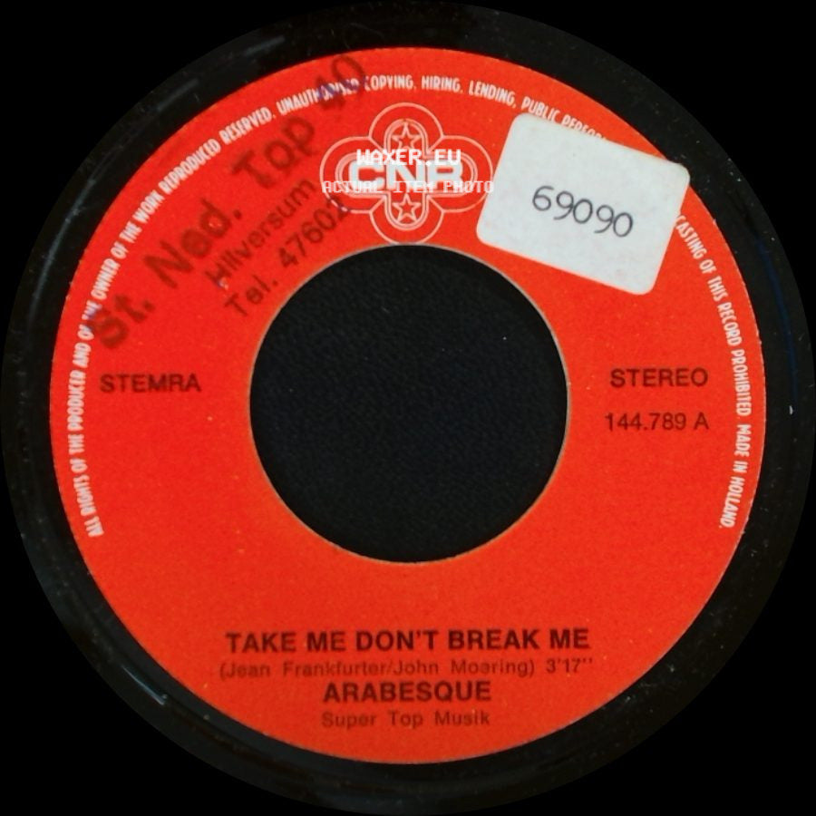 Arabesque - Parties In A Penthouse / Take Me Don't Break Me side B