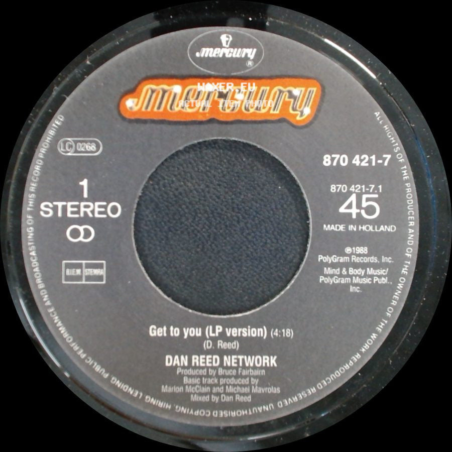 Dan Reed Network - Get To You (Lp Version) / Get To You (Spanish Version) side A