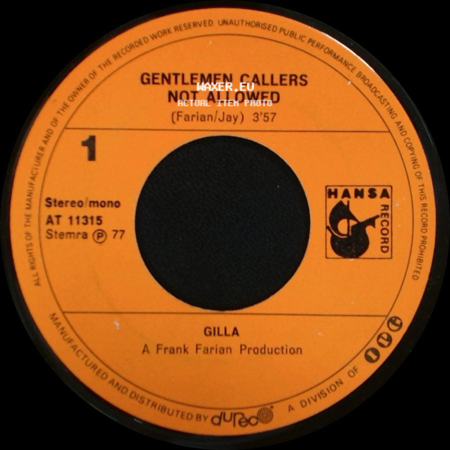 Gilla - Gentlemen Callers Not Allowed / Say Yes side A