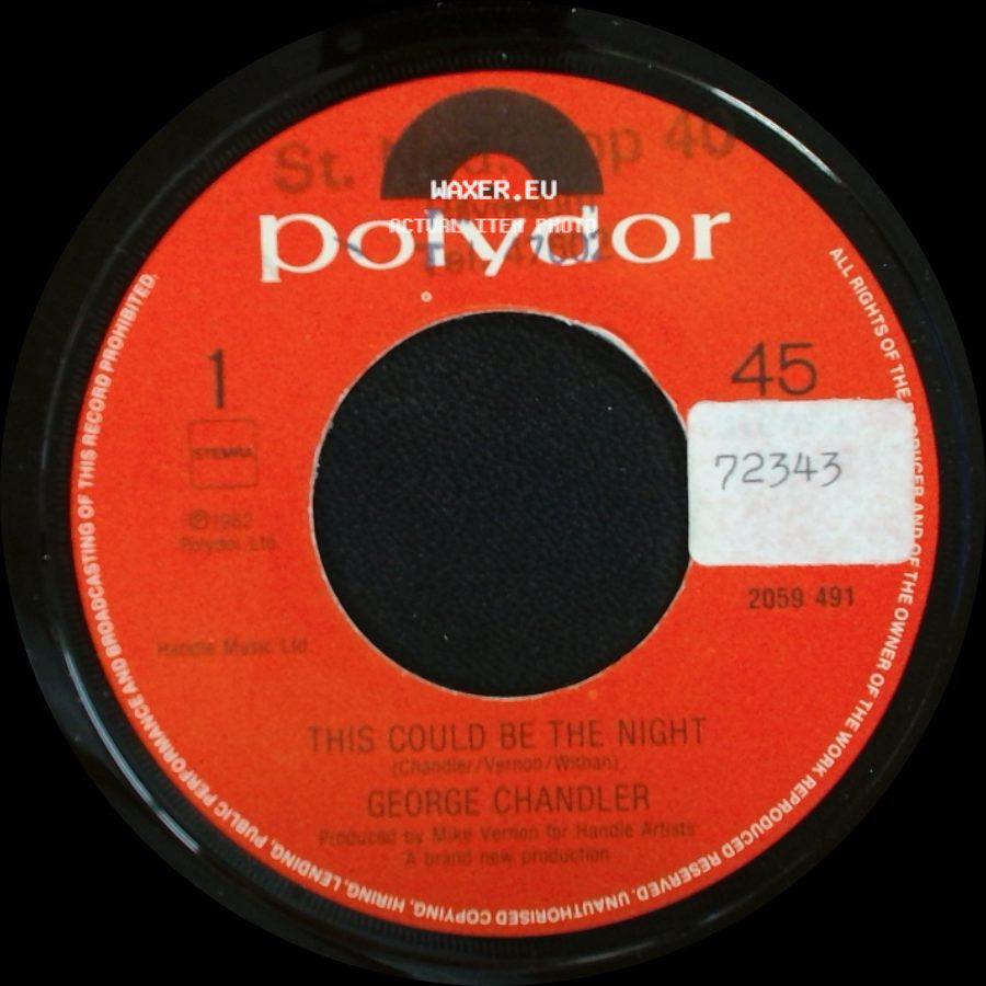 George Chandler - This Could Be The Night / Can't Go Back No More side A