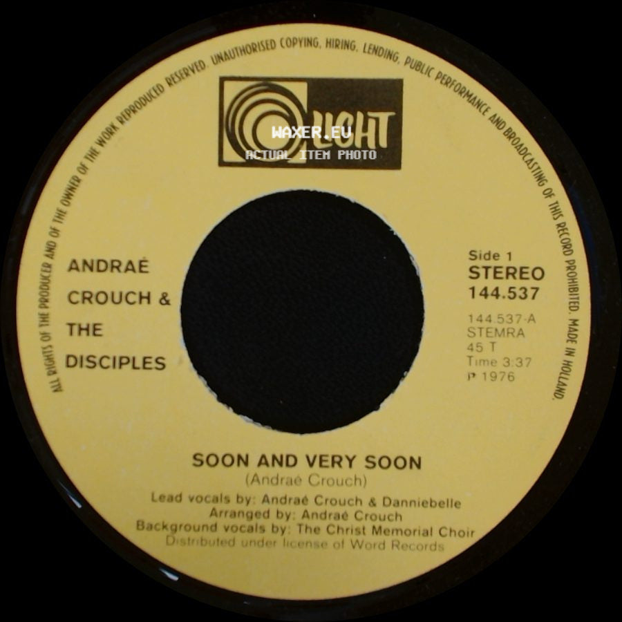 Andraé Crouch & The Disciples - Soon And Very Soon / This Is Another Day side A