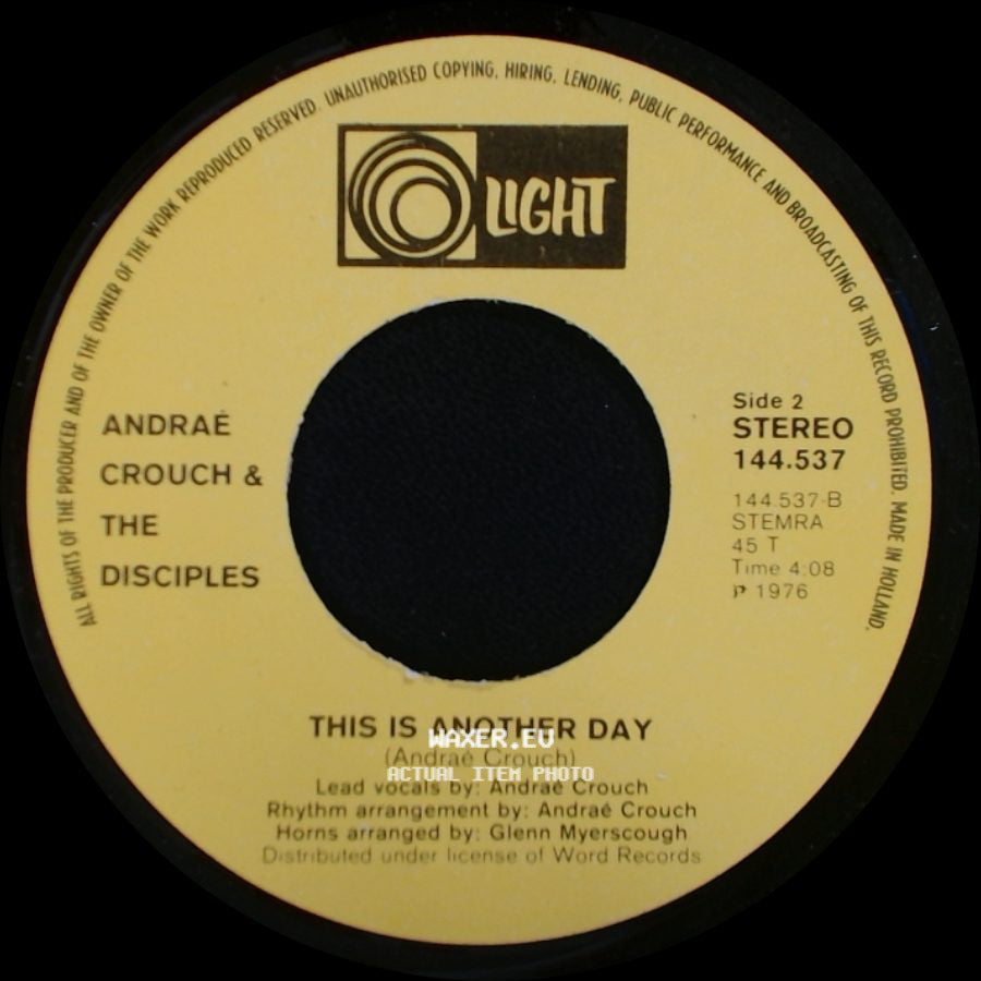 Andraé Crouch & The Disciples - Soon And Very Soon / This Is Another Day side B