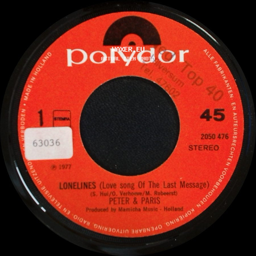 Peter & Paris - Lonelines (Love Song Of The Last Message) / Love Theme Of The Last Message side A