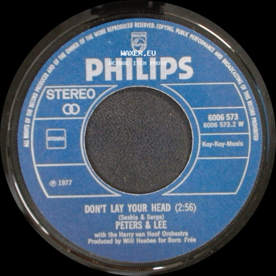 Peters & Lee - The Song From Moulin Rouge / Don't Lay Your Head side B