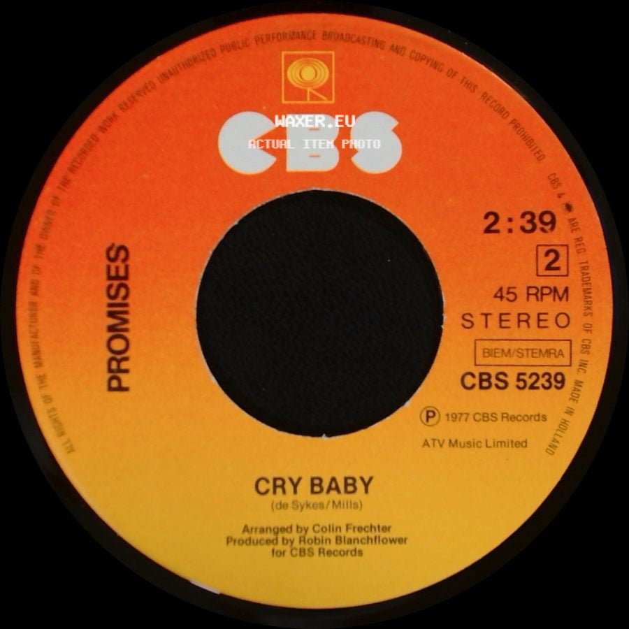 Promises - Tiger / Cry Baby side B