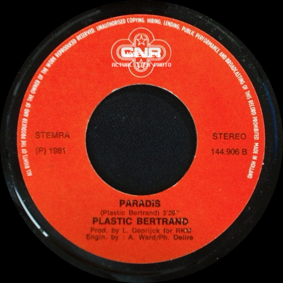 Plastic Bertrand - Paradis / Jacques Cousteau side A