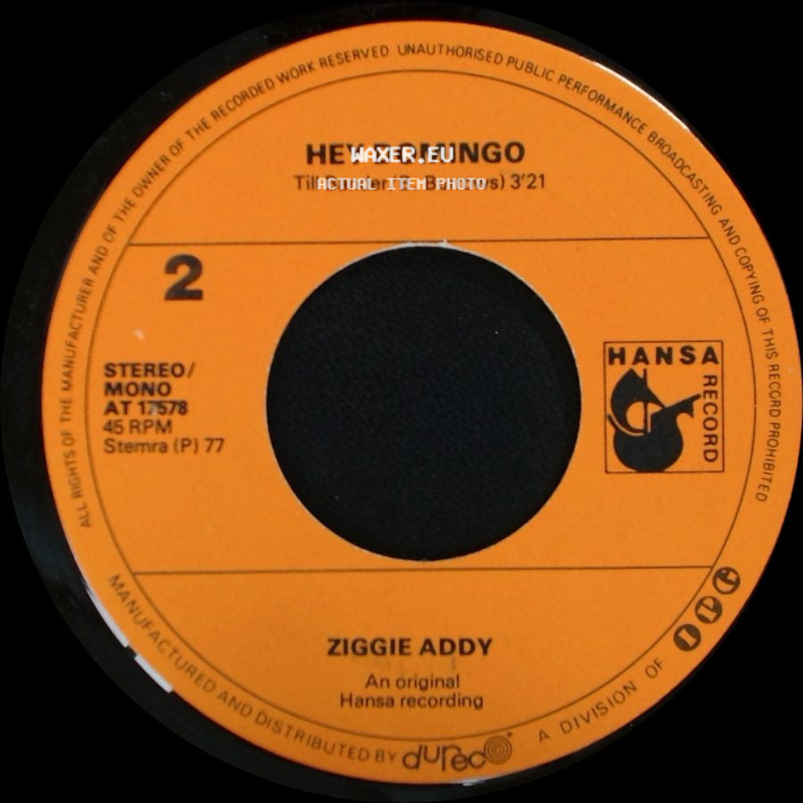 Ziggie Addy - Hey Domingo / Touch Me side A