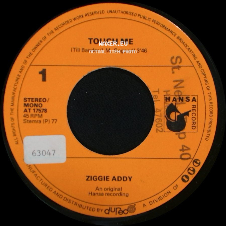 Ziggie Addy - Hey Domingo / Touch Me side B