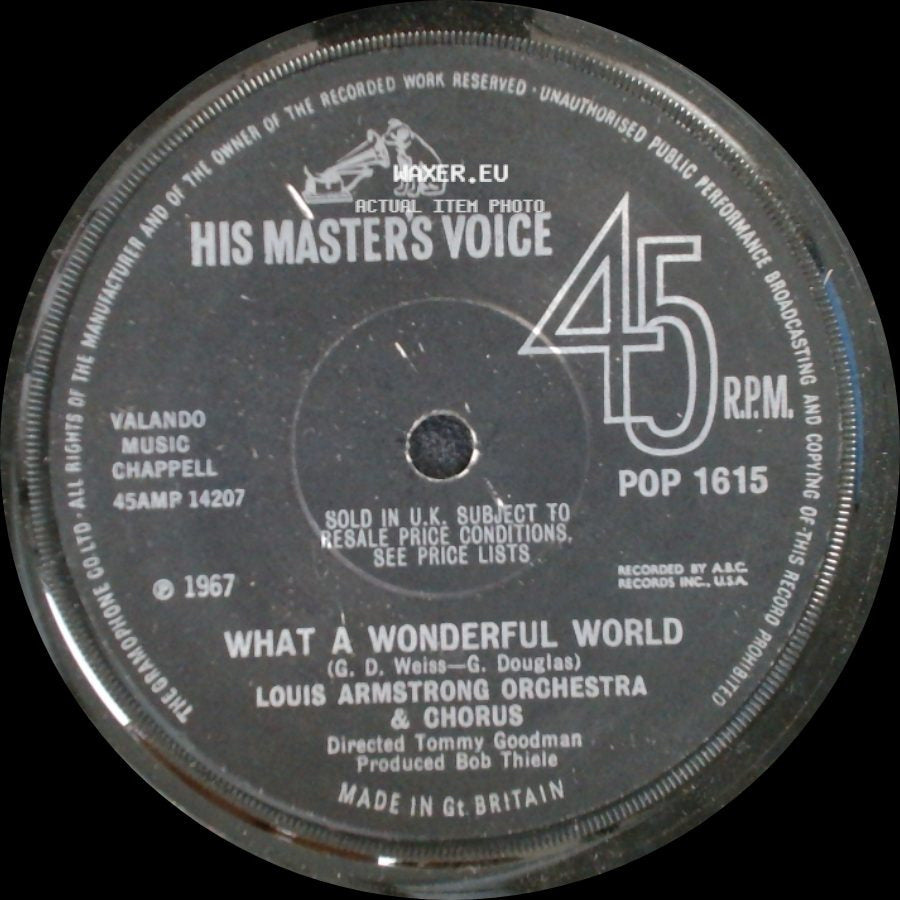 Louis Armstrong Orchestra & Chorus / Louis Armstrong & His All Stars - What A Wonderful World / Cabaret side A