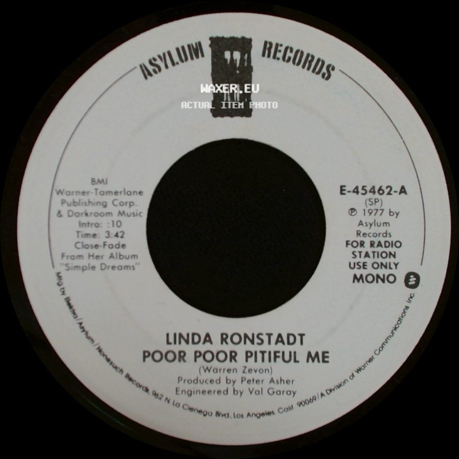 Linda Ronstadt - Poor Poor Pitiful Me / Poor Poor Pitiful Me side B