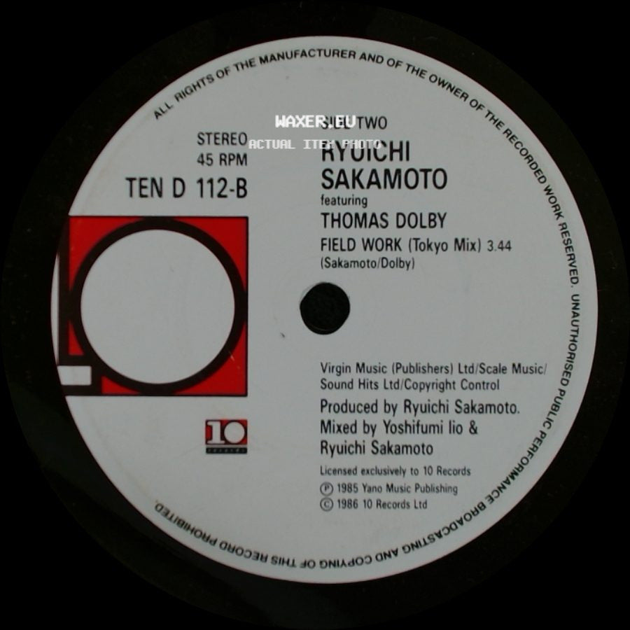 Ryuichi Sakamoto Featuring Thomas Dolby - Field Work (London Mix) / Field Work (Tokyo Mix) side B