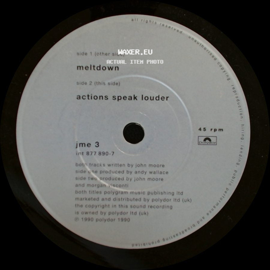Jme 3 / John Moore - Meltdown / Actions Speak Louder / Meltdown side A
