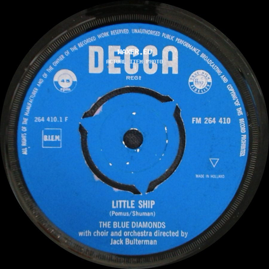 The Blue Diamonds - Jealousy / Little Ship side B