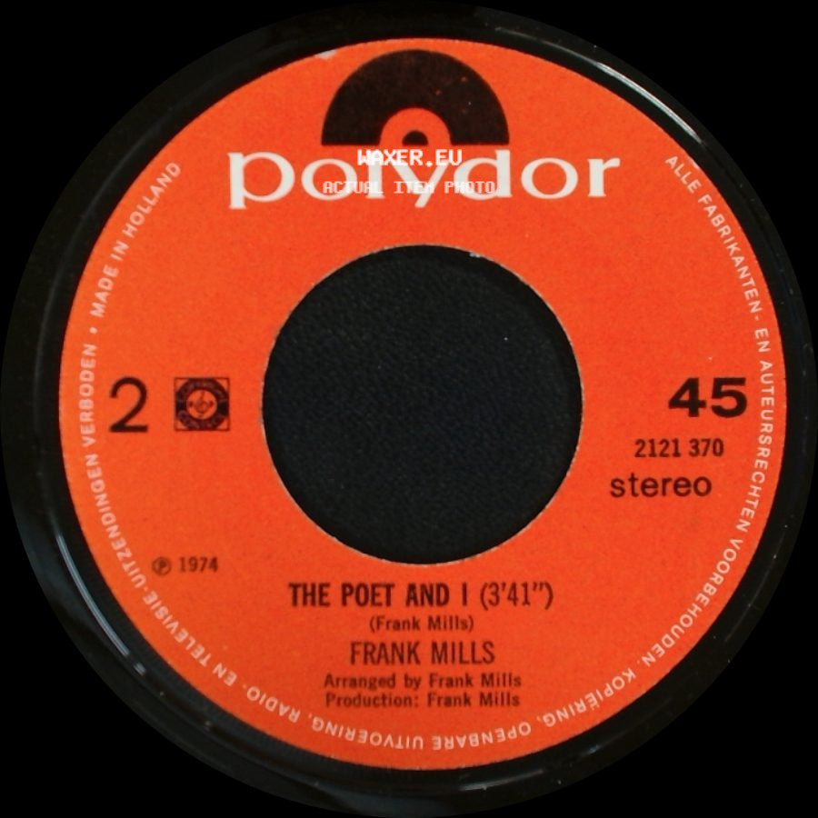 Frank Mills - Music Box Dancer (3'17") / The Poet And I (3'41") side B