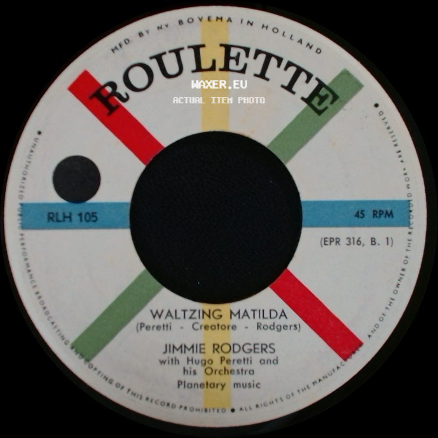 Jimmie Rodgers With Hugo Peretti And His Orchestra - Soldier, Won't You Marry Me? / Waltzing Matilda side B
