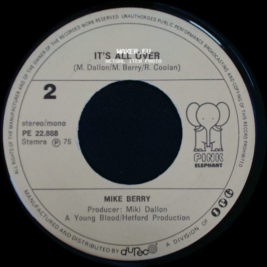 Mike Berry - Don't Be Cruel / It's All Over side B