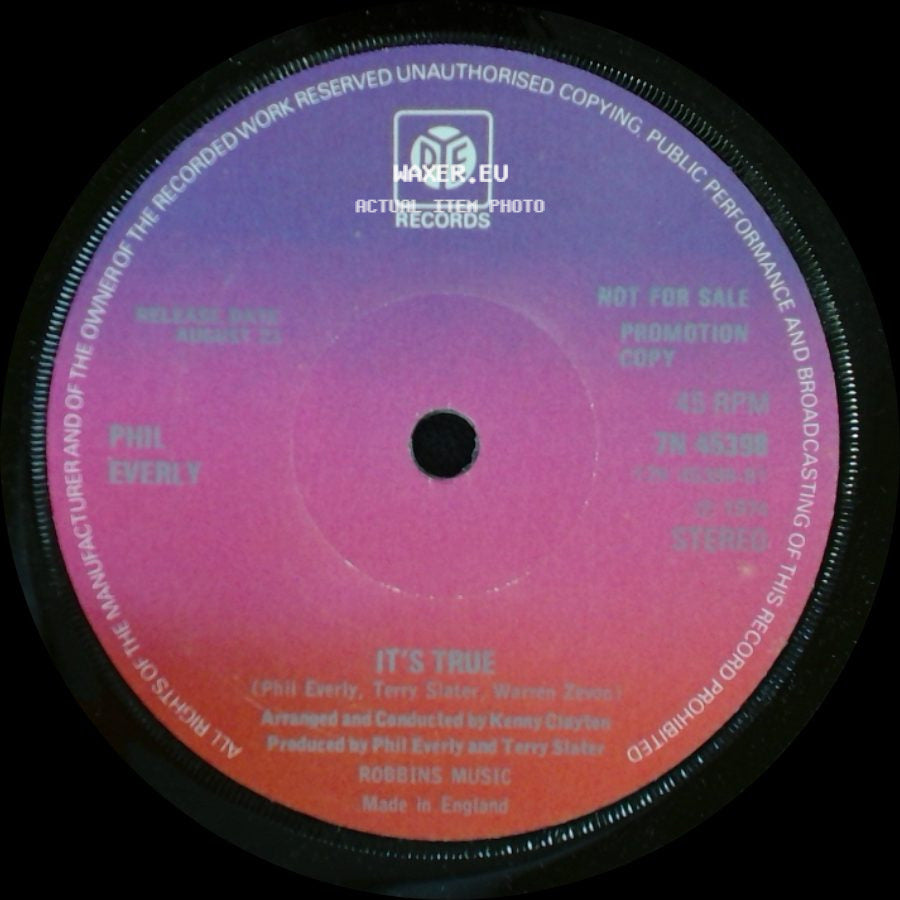 Phil Everly - Invisible Man / It's True side B