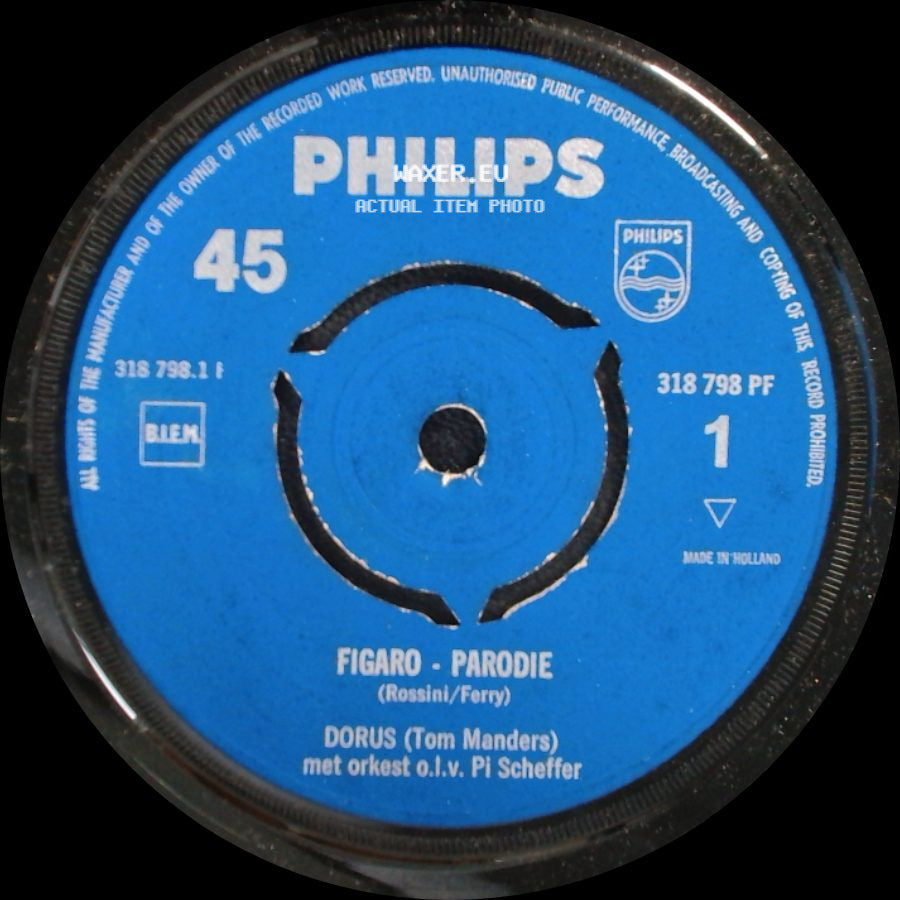Dorus (Tom Manders) / Dorus - Figaro - Parodie / Op M'n Ouwe Regenjas side A