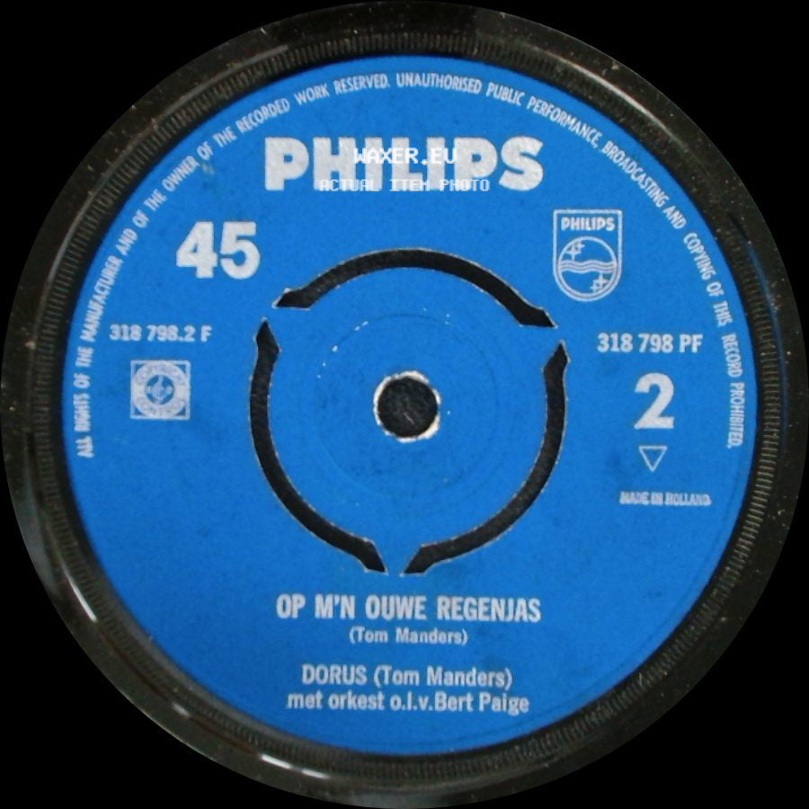 Dorus (Tom Manders) / Dorus - Figaro - Parodie / Op M'n Ouwe Regenjas side B