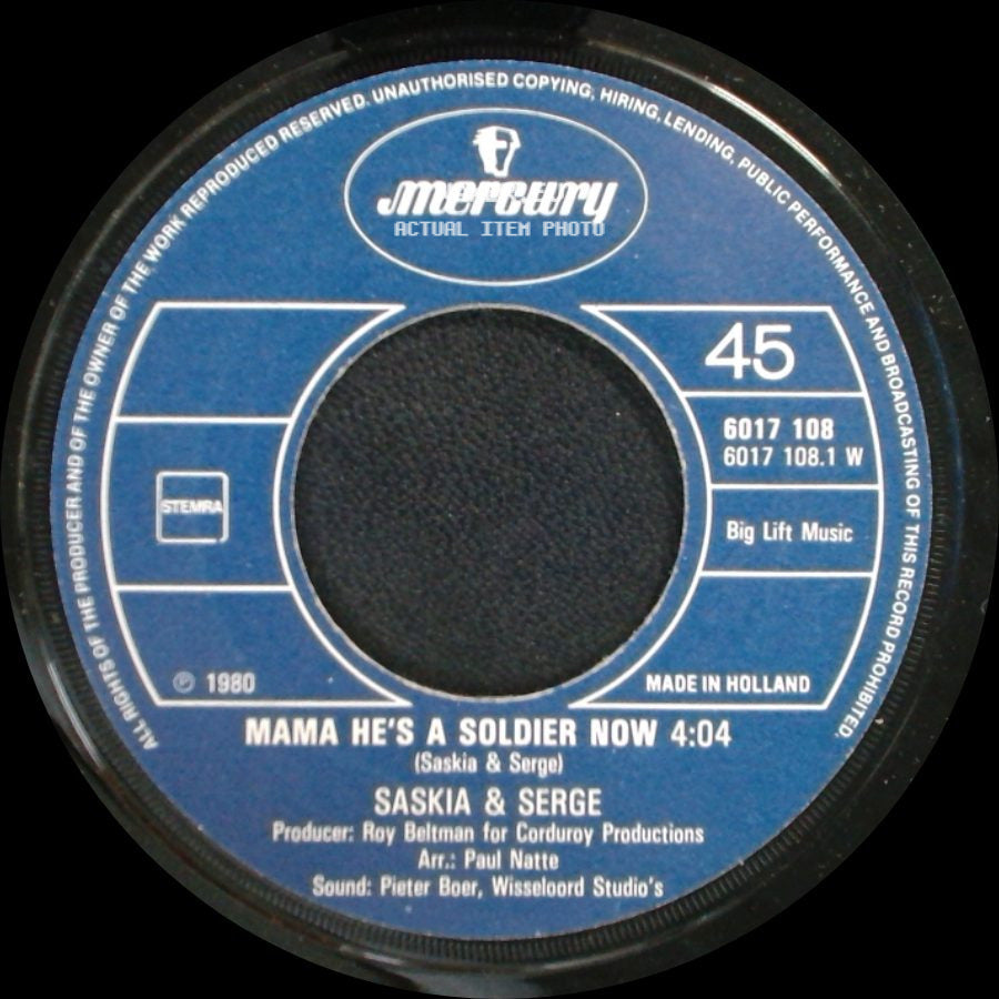 Saskia & Serge - Mama He's A Soldier Now / This Must Be The Way side A