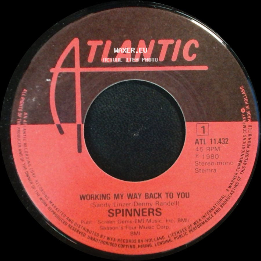 Spinners - Working My Way Back To You / Disco Ride side A